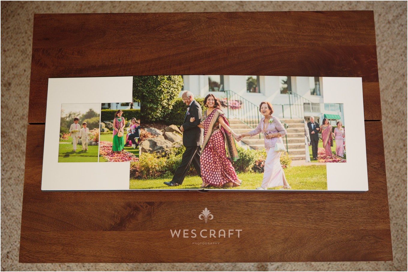 We love this album spread from the wedding ceremony.  Our Artisan 16x12 album comes with 25 spreads!
