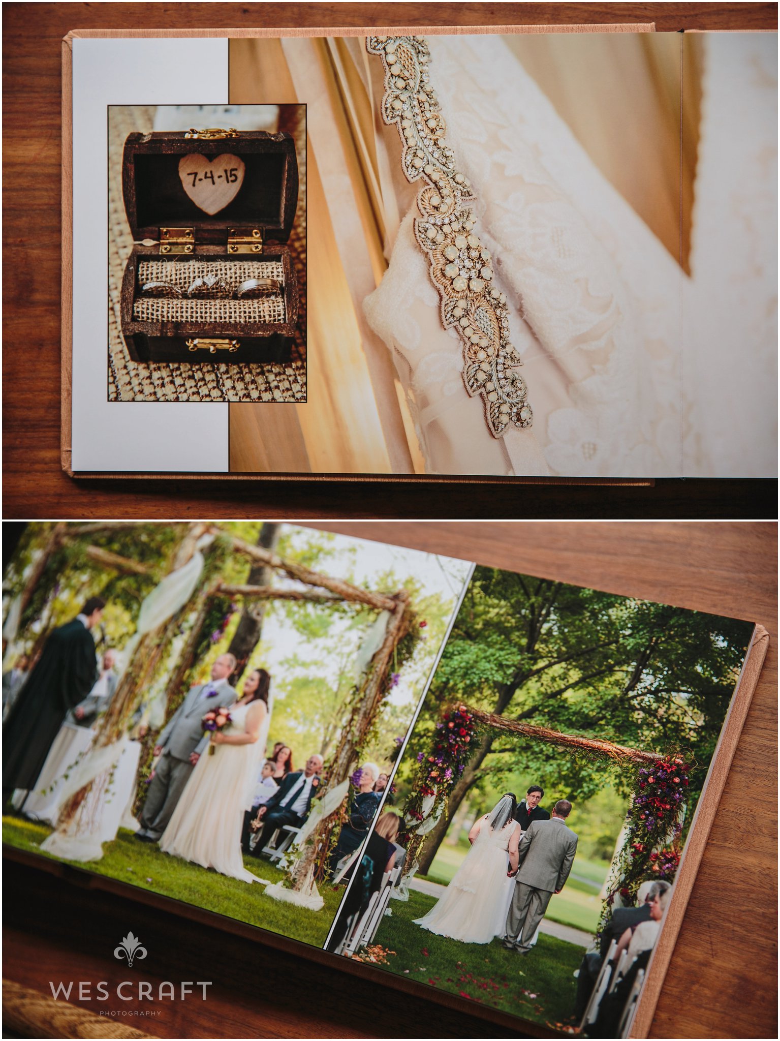 The wedding had rustic touches like a chuppah made of branches and wedding details from Etsy and BHLDN.