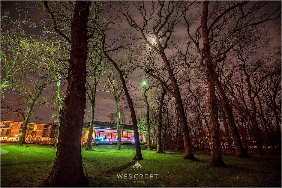 Grand Oaks Pavillion at Night. Winter Wedding at Hyatt Lodge.