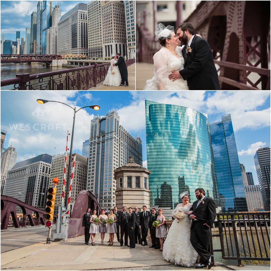 Franklin Street Bridge was a cool location for the wedding party to shoot between the wedding mass and the reception.