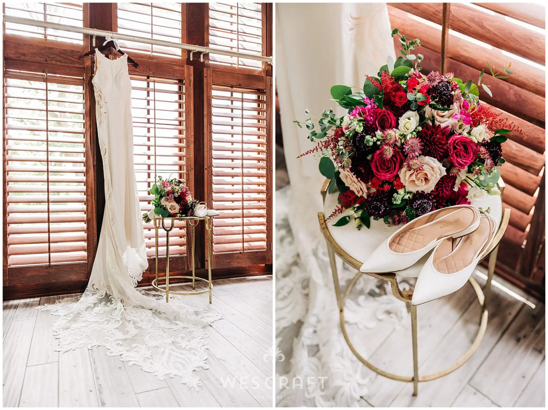 Dramatic Wedding Dress and Flowers 