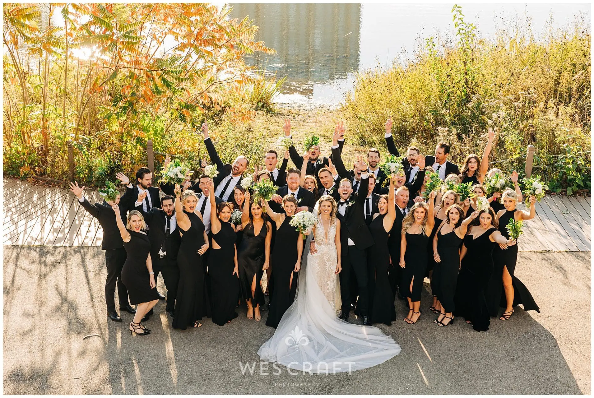 Nature Boardwalk at Lincoln Park Zoo Wedding Photos