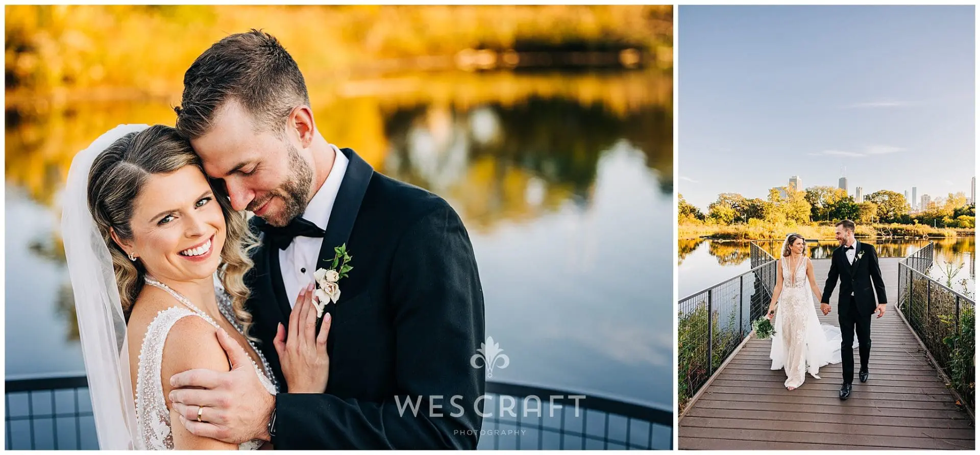 Nature Boardwalk at Lincoln Park Zoo Wedding Photos