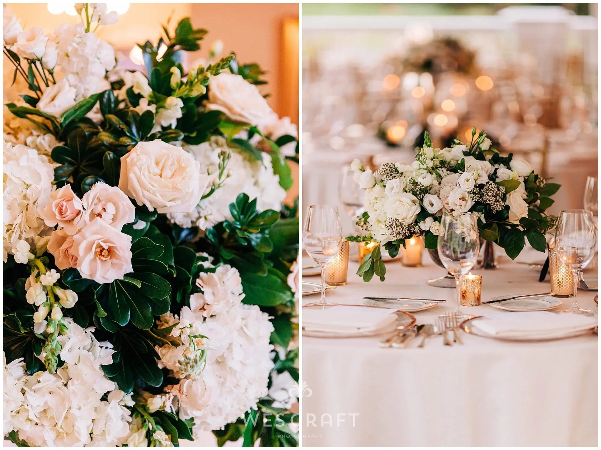 Westmoreland Country Club Wedding Reception Florals