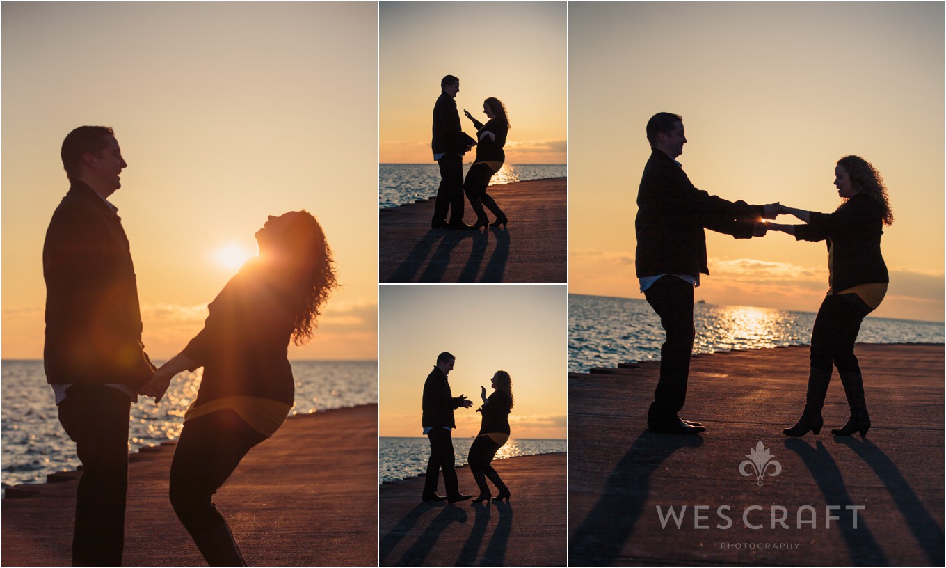 Sunrise Engagement Session - Lakefront Chicago