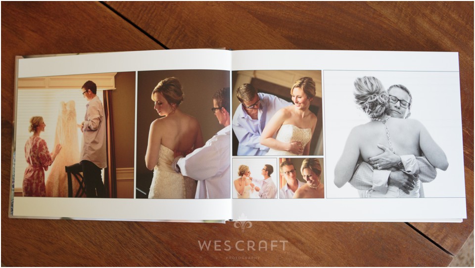 Necia works with you brides to design your wedding story into your heirloom album.