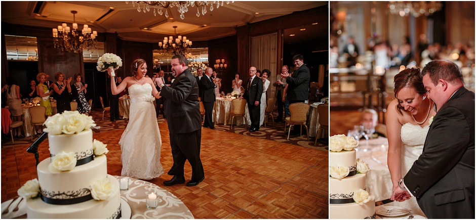 Bride and Groom, Cake Cutting, White Rose Wedding Cake, Wes Craft Photography
