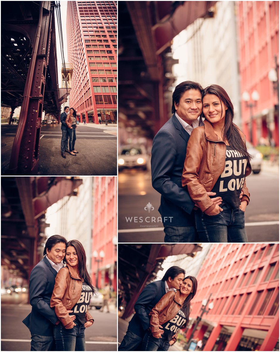 Chicago Engagement Photography Under the EL