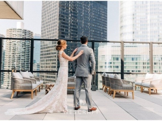 Chicago Rooftop Wedding First Look