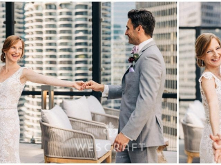 Chicago Rooftop Wedding First Look