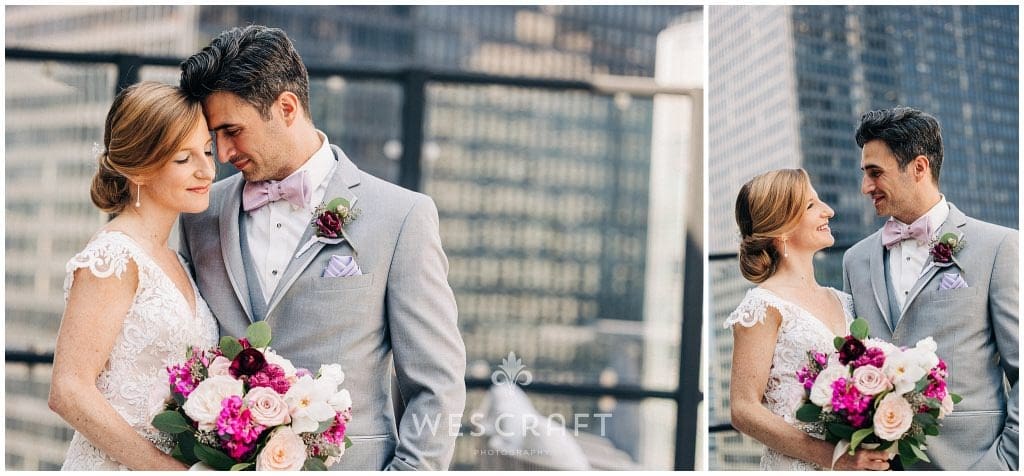 Chicago Rooftop Wedding First Look