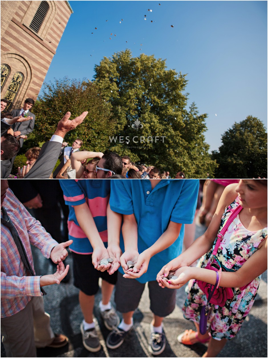Coins are thrown into the air at Kristiana & Jovi's wedding. 3 kids collected and one is empty handed. I love this little storytelling vignette by Aneta Wisniewska. The bottom image is hers and Wes shot the hands tossing coins.