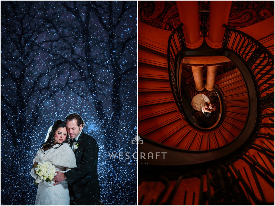 Our year started with a winter wedding on a snowy January day. To the right is a dramatic portrait made in Chicago at The Palmer House.