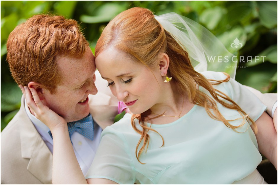 Two red heads in a garden getting intimate. :) Stephen & Amanda.