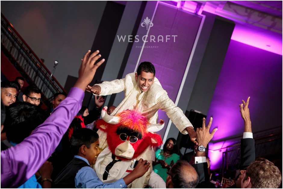 Get high. Benny the Bull at an Indian Wedding Reception. Chicago