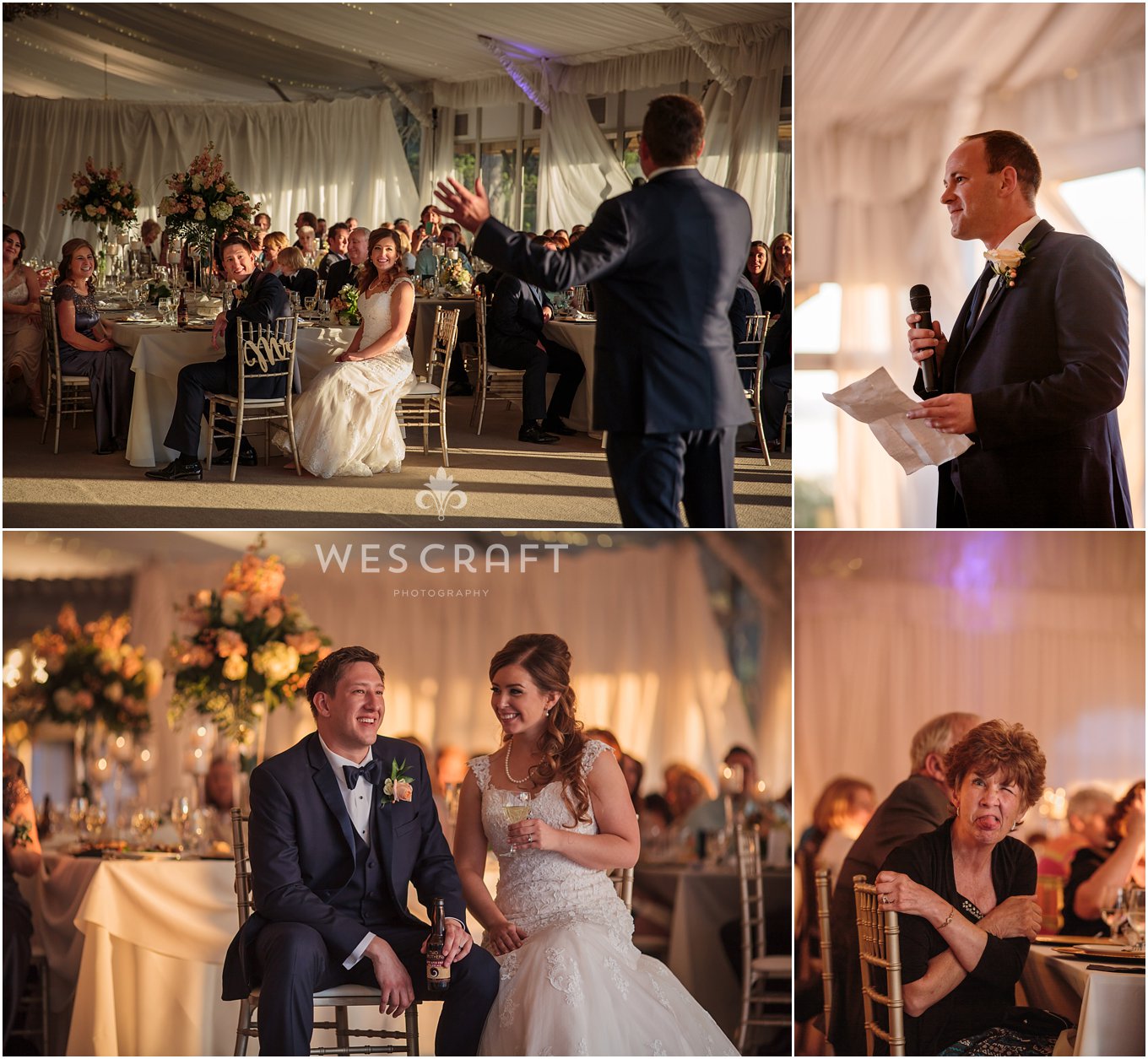 The toasts are always a lot of fun to capture as guests listen intently or laugh. Sometimes the reactions are downright wild.